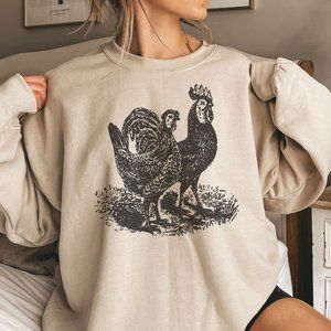 Chicken Sweatshirt, Womens Chickens Sweatshirt, Chicken Lover Gift, Chicken Mama